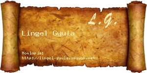 Lingel Gyula névjegykártya